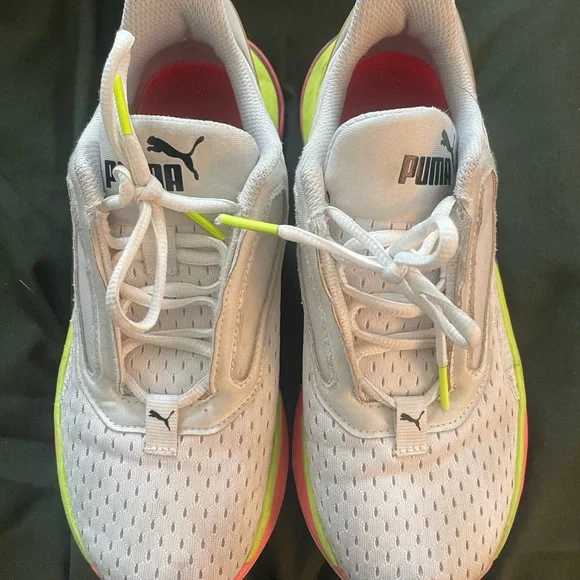 white low trainers running atheltic shoes outdoor puma footwear y2k sneakers - Picture 6 of 10